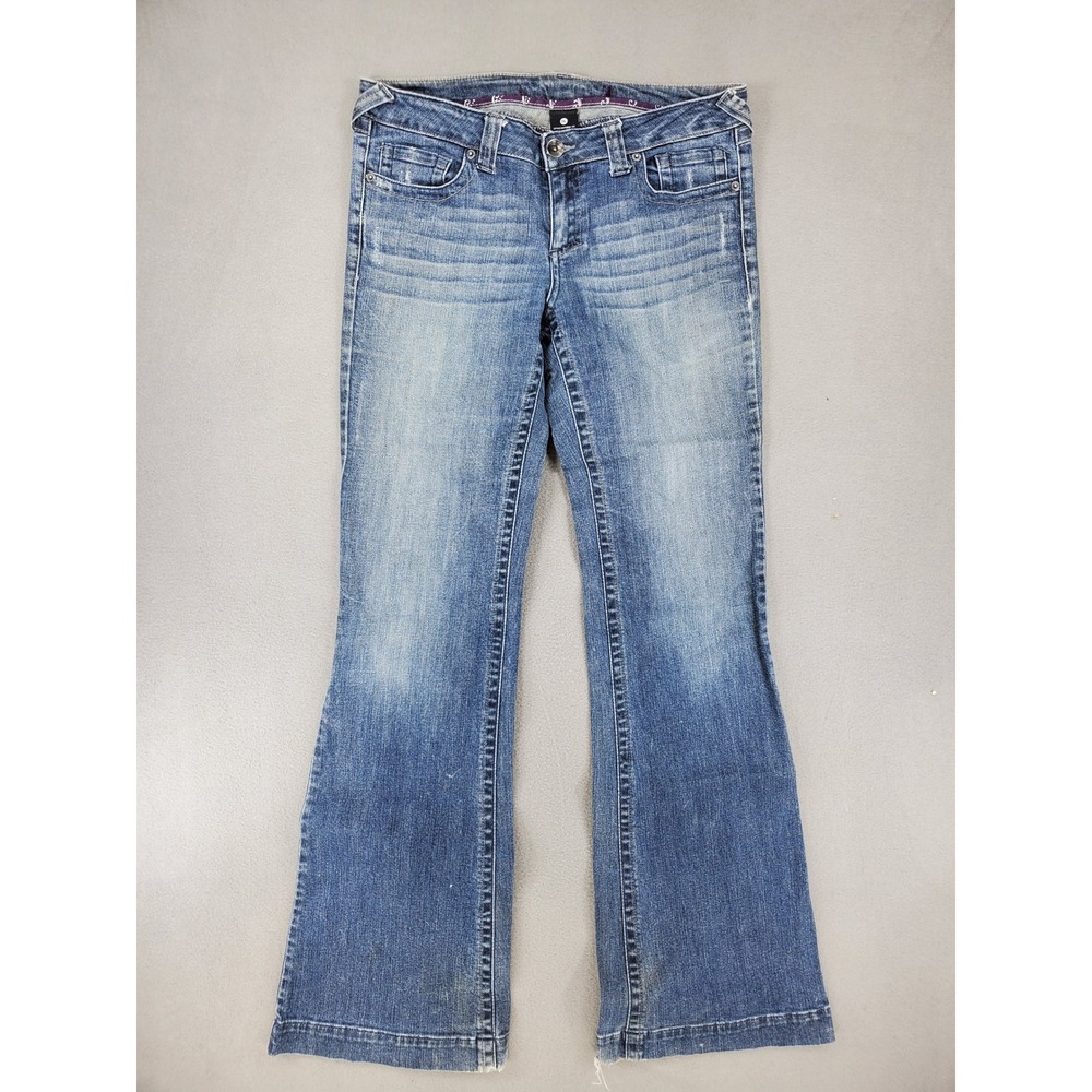 Refuge Bootcut Jeans Women 11L Blue Good Mid Rise Embroidered‎ P1980-34